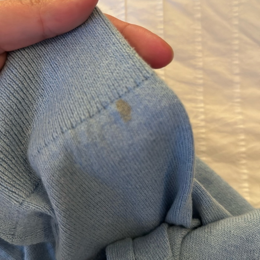 Light blue cotton/cashmere sweater, XL - Picture 4 of 7